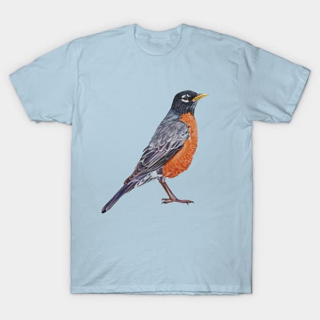 American Robin - bird painting (no background) T-Shirt by EmilyBickell